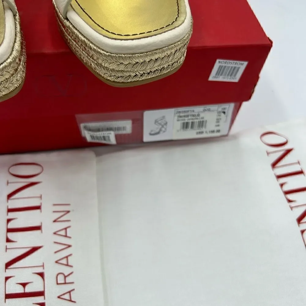 Women’s Valentino,Garavani , Roman stud, espadrille wedge size 39.5 made Italy